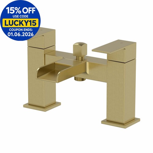 Brushed brass waterfall - waterfall, bath
