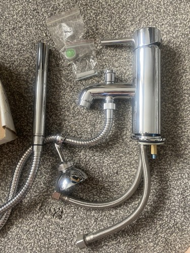 Chrome bath tap with shower - bath,