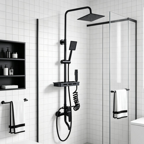 Way diverter black bathroom - 4-way,